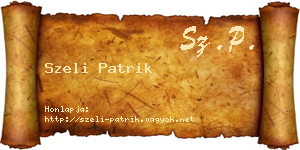 Szeli Patrik névjegykártya