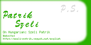 patrik szeli business card